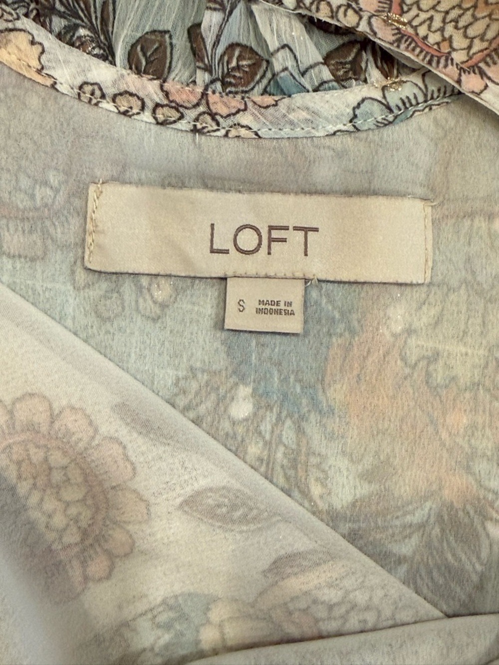 LOFT Floral Sleeveless Blouse Size S Sheer Peplum Boho Romantic Top - Picture 2 of 8